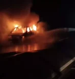 Amasra’da Hareket Halindeki Otomobil Alev Aldı