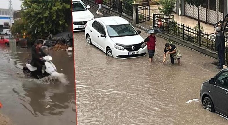 Kentte sağanak hayatı felç etti! Yollar göle döndü