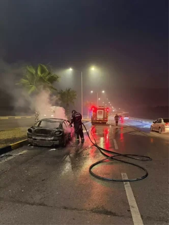 Adana'da Yangın Çıkan Araç Kontrolsüz İlerledi