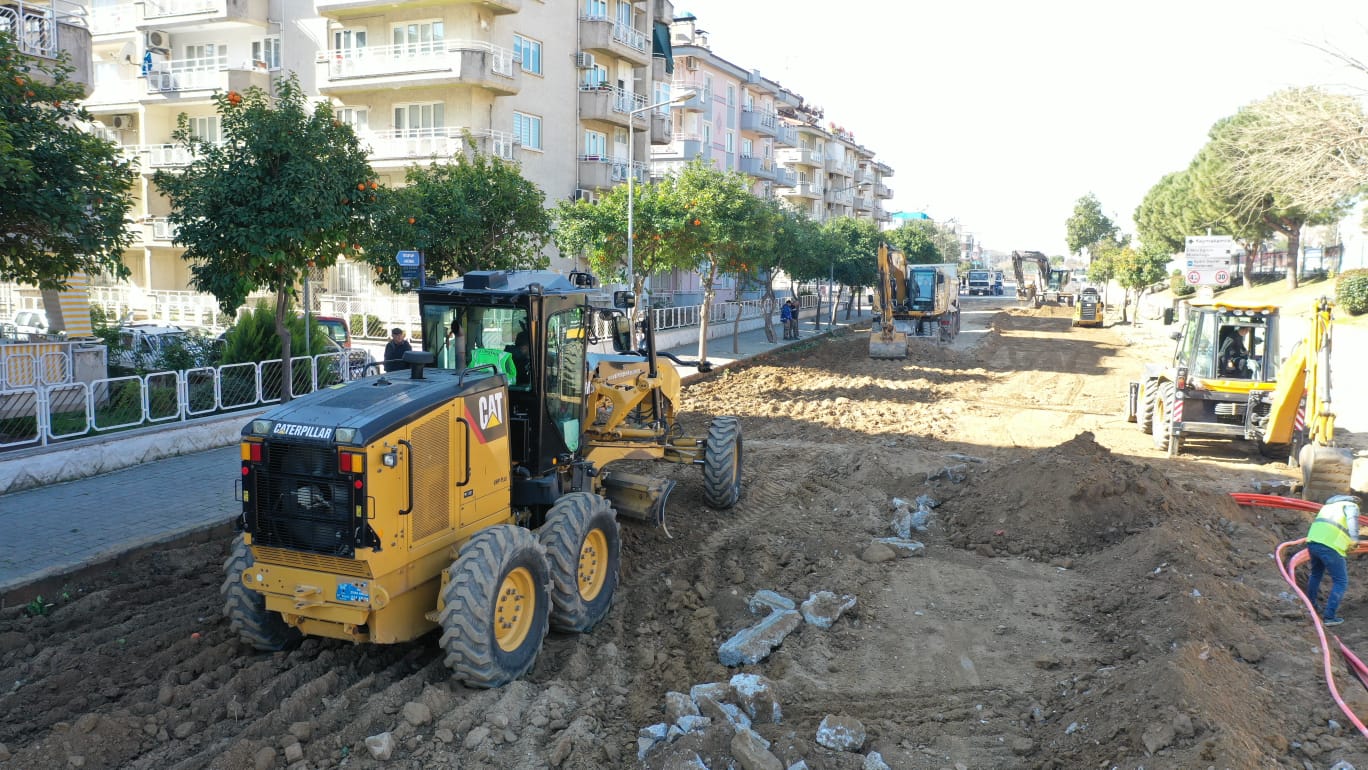 AYDIN BÜYÜKŞEHİR BELEDİYESİ YOL YAPIM ÇALIŞMALARINI TÜM HIZIYLA SÜRDÜRÜYOR