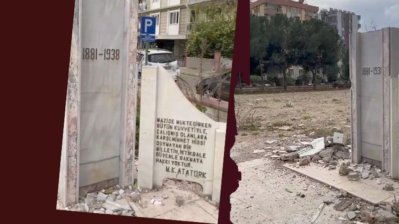 Aydın’da yıkık Atatürk Anıtı tepki çekiyor