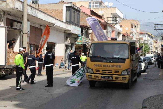 Söke’de Kaldırım İşgalleri Temizlendi: Zabıta ve Emniyet Ekipleri Ortak Uygulama Düzenledi