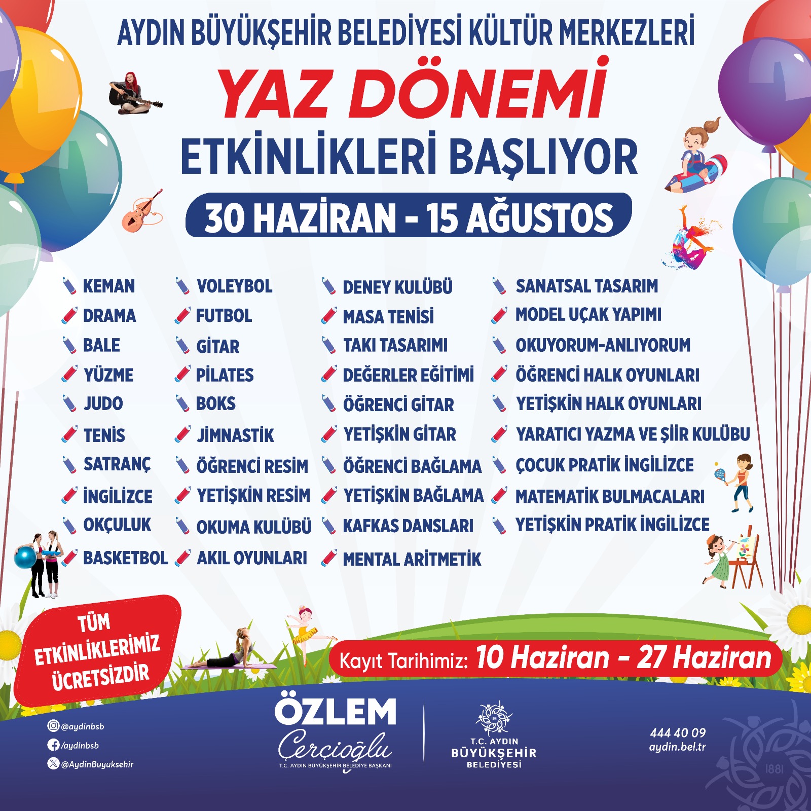 BAŞKAN ÇERÇİOĞLU İLE AYDINLI ÇOCUKLAR YAZ TATİLİNDE EĞLENİRKEN ÖĞRENECEK