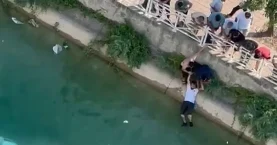 Sulama kanalında can pazarı: Araç kanala düştü! Sürücü son anda kurtarıldı