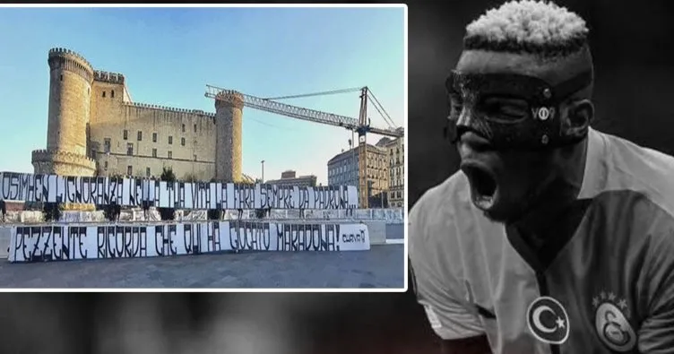Victor Osimhen için olay pankart! Napoli taraftarından şok tepki...