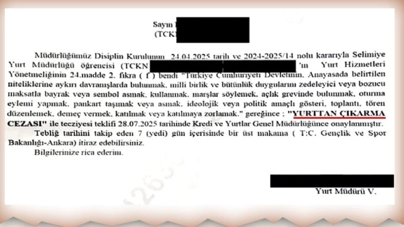 İmamoğlu eylemine katıldı yurttan atıldı
