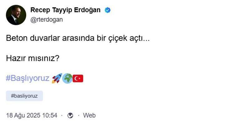 Cumhurbaşkanı Erdoğan NSosyalden ilk paylaşımını yaptı