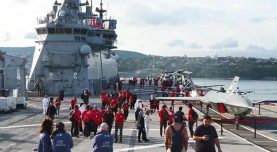 TCG Anadolu ‘Mavi Vatan Boğaz Geçişi’ için Sarayburnu’ndan demir aldı