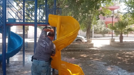 Germencik’te parklar dezenfekte edildi