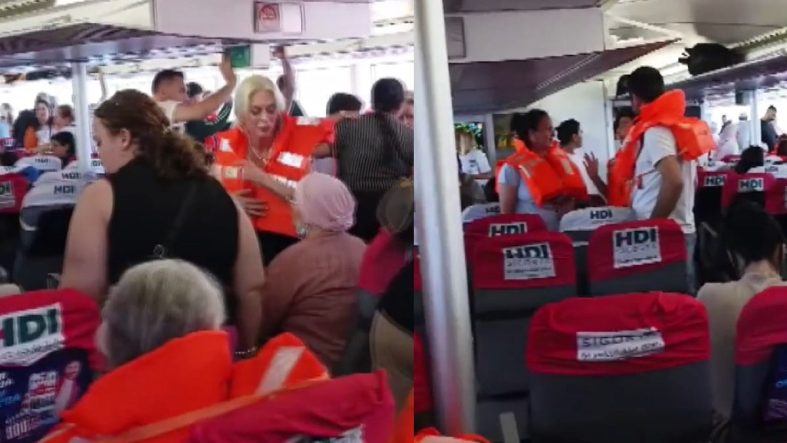 Feribot kayalıklara çarptı, yolcular büyük panik yaşadı