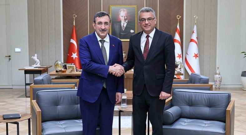 KKTC Cumhurbaşkanı Erhürman, Cumhurbaşkanı Yardımcısı Yılmaz'ı kabul etti
